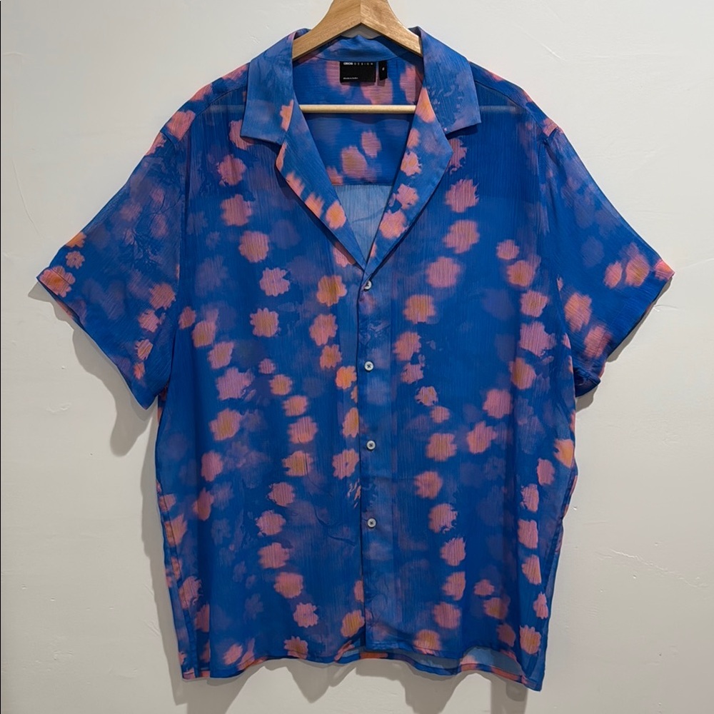 ASOS DESIGN relaxed sheer shirt bright floral
